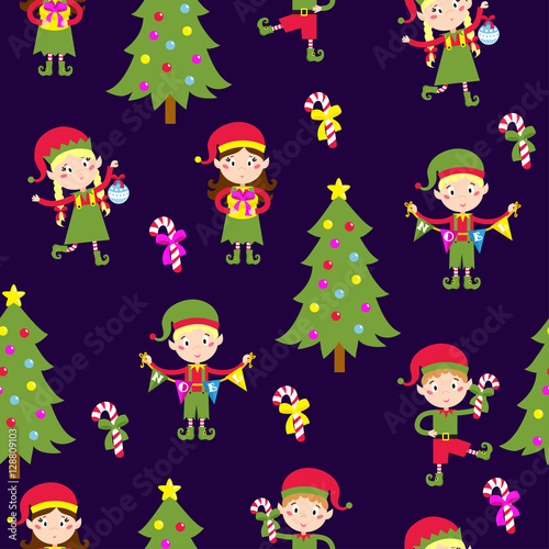 Elf helpers vector illustration