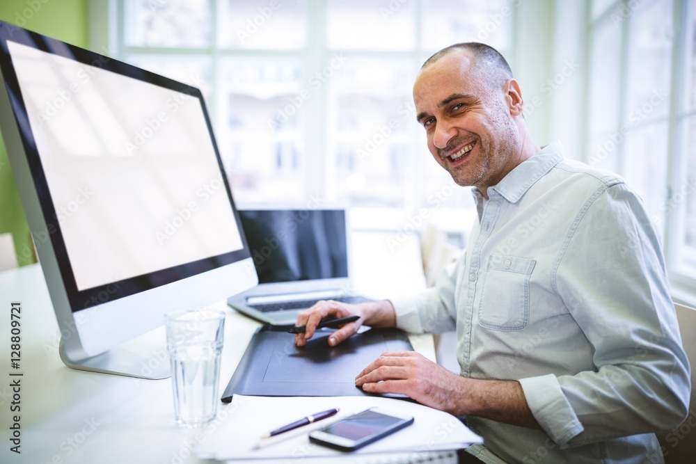 Graphic designer using computer Graphic designer using computer