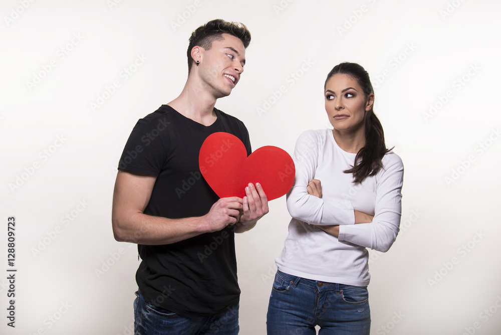 beautiful young couple celebrating valentine's day and love beautiful young couple celebrating valentine's day and love