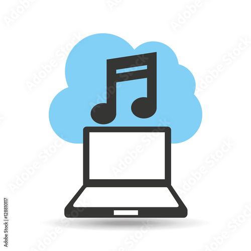 technology music cloud desing icon vector illustration eps 10