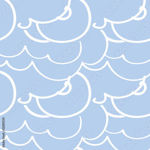 Seamless pattern with clouds. Vector illustration photo