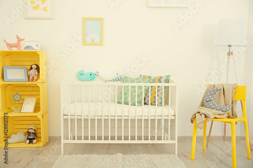 Interior of modern baby room