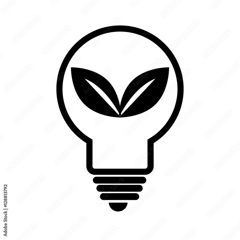 bulb energy with leafs ecology vector illustration design bulb energy with leafs ecology vector illustration design