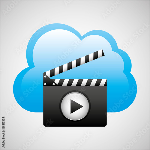 cloud computing clapper film media vector illustration eps 10