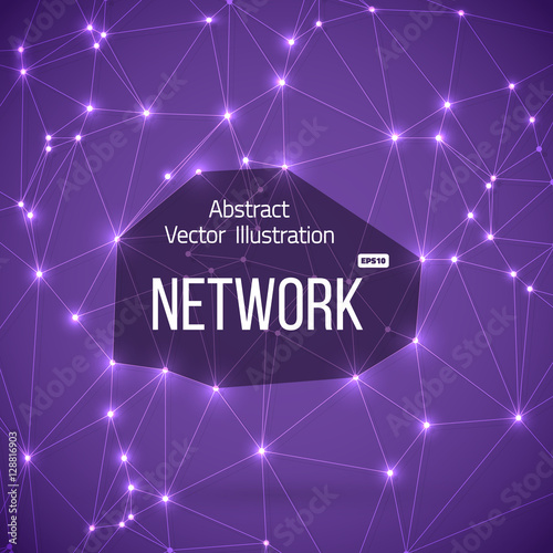 Illustration of Vector Wireframe Technology Background. Chemistry Molecule Connections. Network Connections Science Template