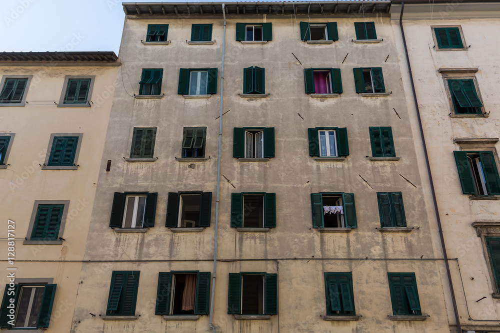 facade of a building in Livorno, Italy