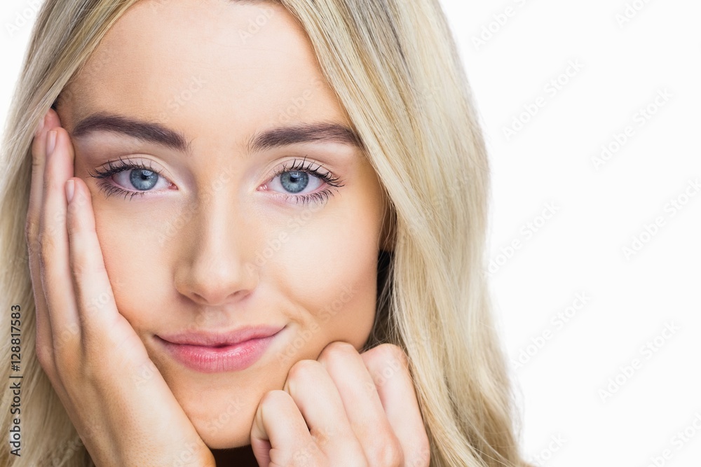 Smiling beautiful woman posing with natural makeup Smiling beautiful woman posing with natural makeup