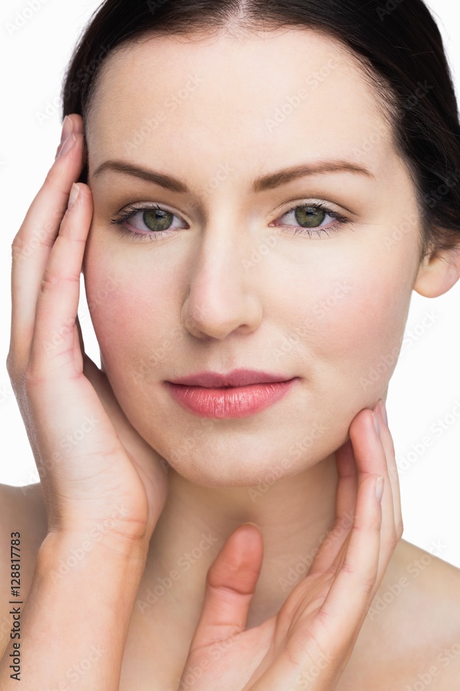 Beautiful woman posing with natural makeup Beautiful woman posing with natural makeup