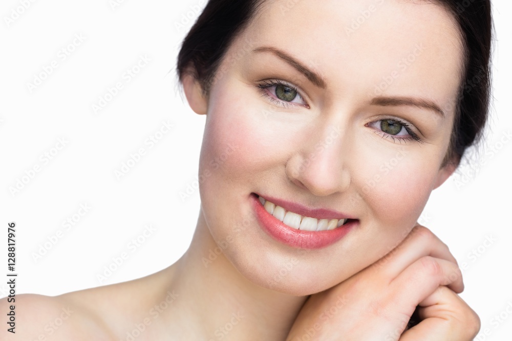 Smiling beautiful woman posing with natural makeup Smiling beautiful woman posing with natural makeup