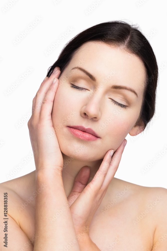 Beautiful woman posing with natural makeup Beautiful woman posing with natural makeup