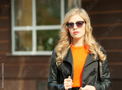 Young beautiful woman on th...