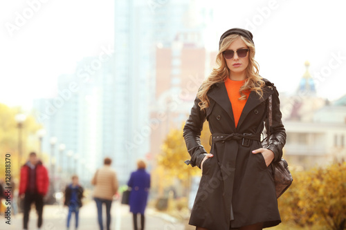 Young beautiful woman on th...