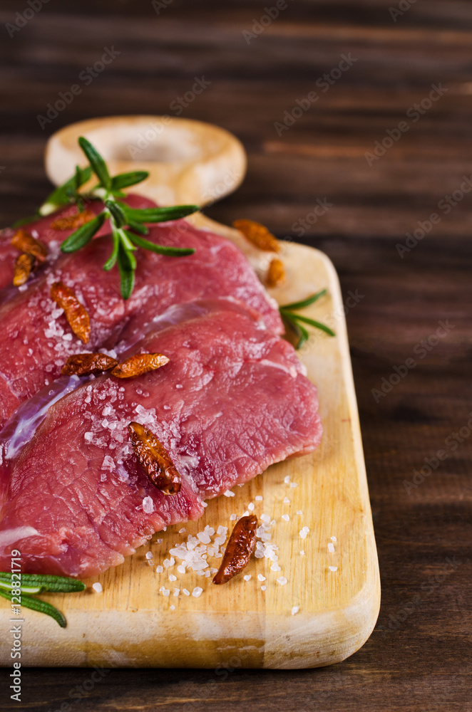 Raw beef fillet Raw beef fillet