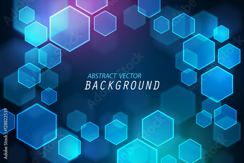 Abstract of tech innovation hexagon design