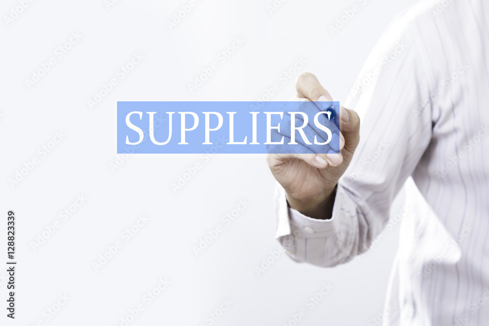 Businessman draw suppliers concept Businessman draw suppliers concept