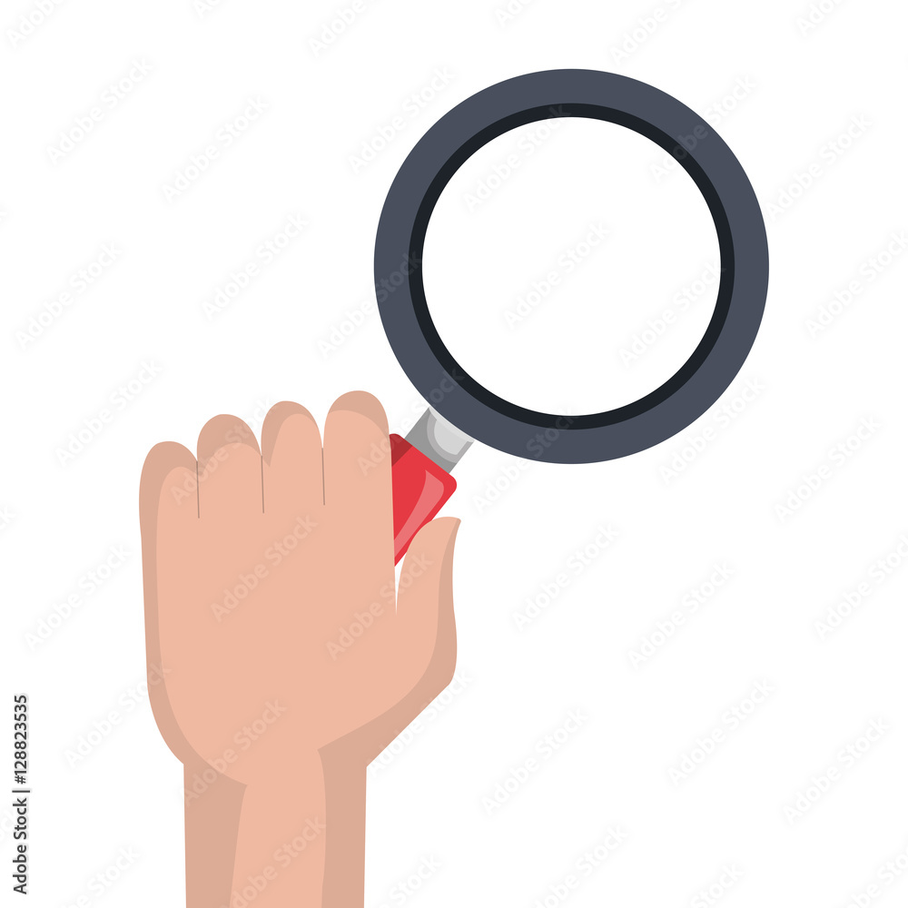 hand human with search magnifying glass isolated icon vector illustration design hand human with search magnifying glass isolated icon vector illustration design