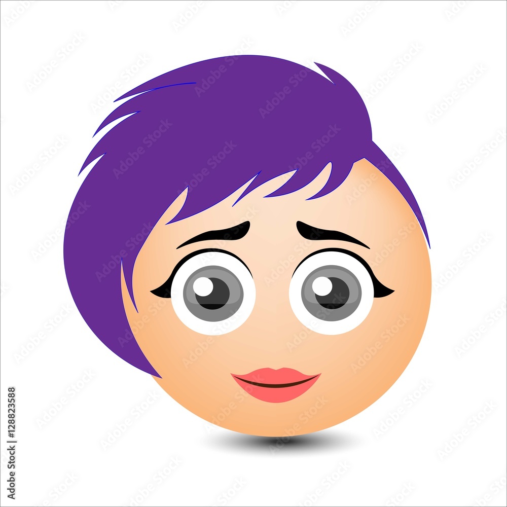 Woman smiles. Girl with short hair. Vector illustration. Woman smiles. Girl with short hair. Vector illustration.