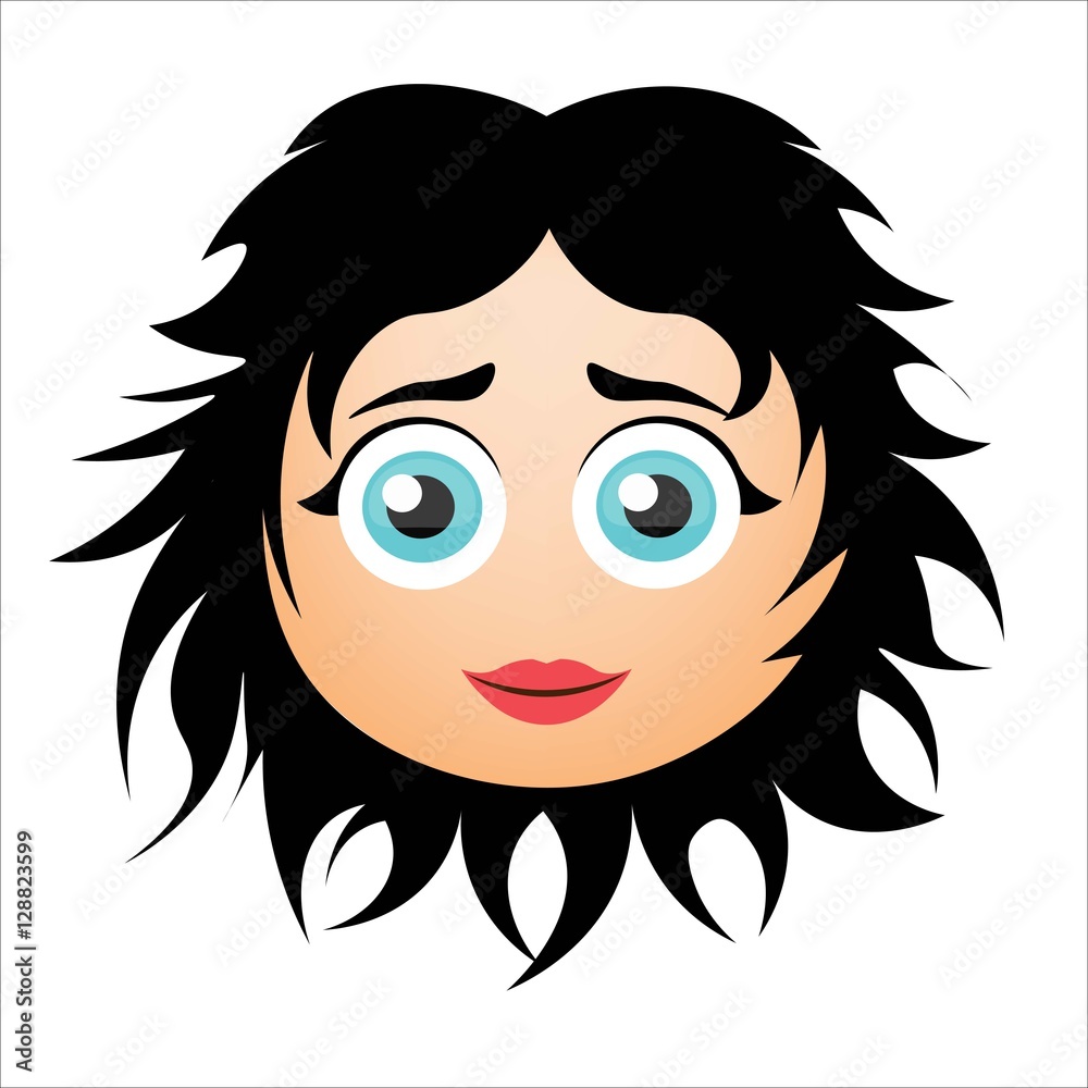 Woman smiles. Girl with long hair. Vector illustration. Woman smiles. Girl with long hair. Vector illustration.