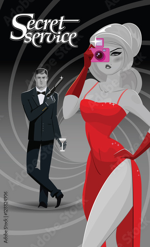 Team of super agents. Posing on camera. In gun barrel. Sexual wo