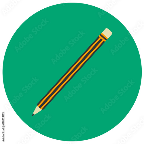 Pencil cute icon in trendy flat style isolated on grey background. School symbol for your design, logo, UI. Vector illustration, EPS10.