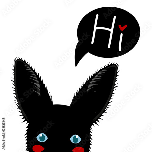 Black Rabbit Sneaking. Gree...