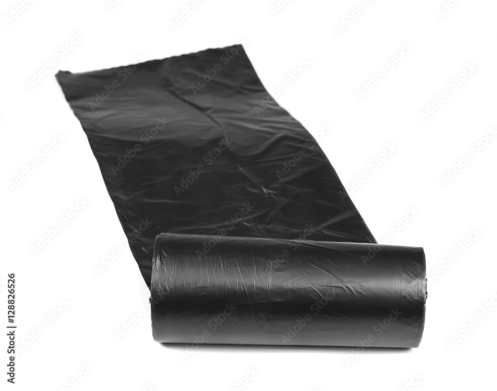 roll of plastic garbage bags isolated on white roll of plastic garbage bags isolated on white