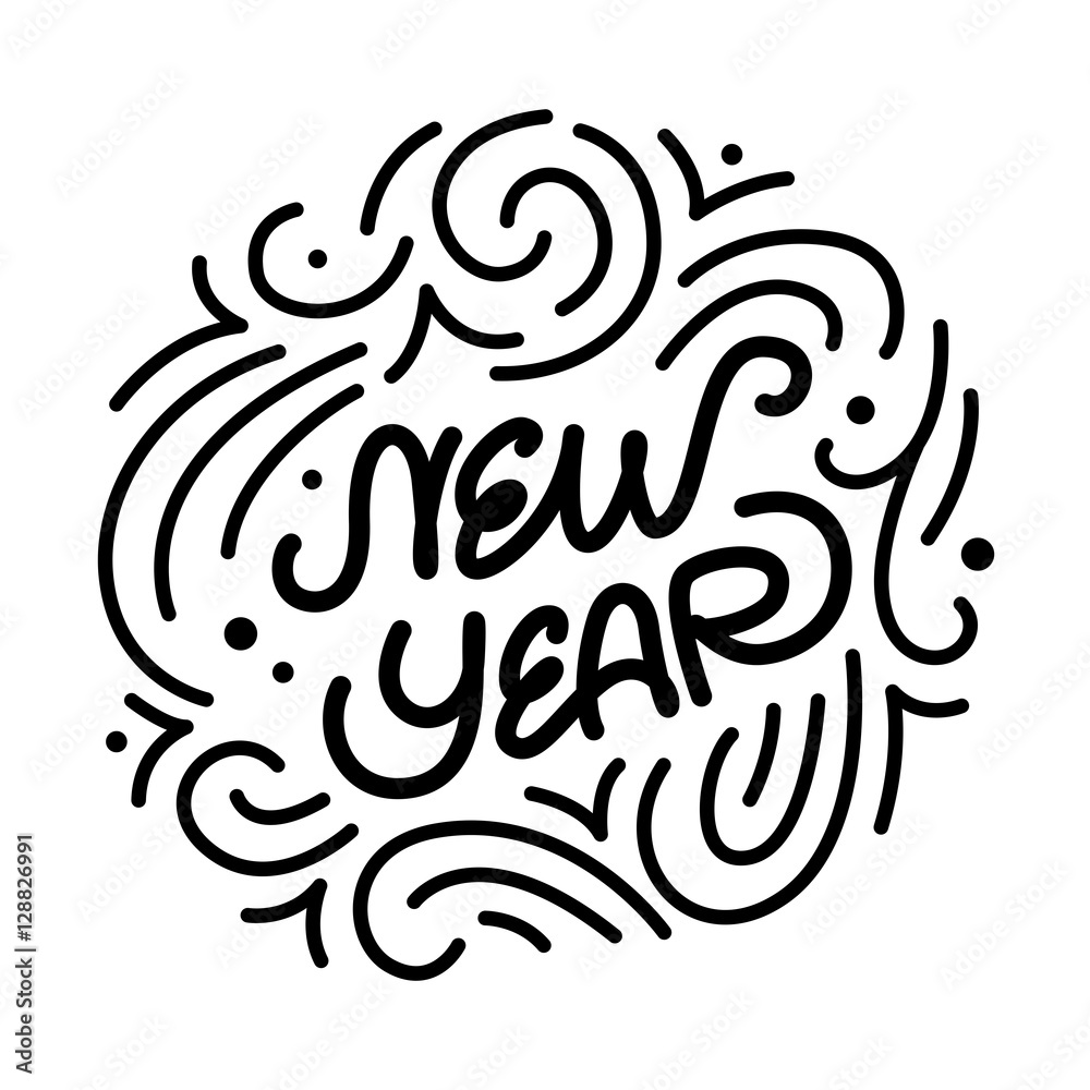 typographic new year, vector typographic new year, vector
