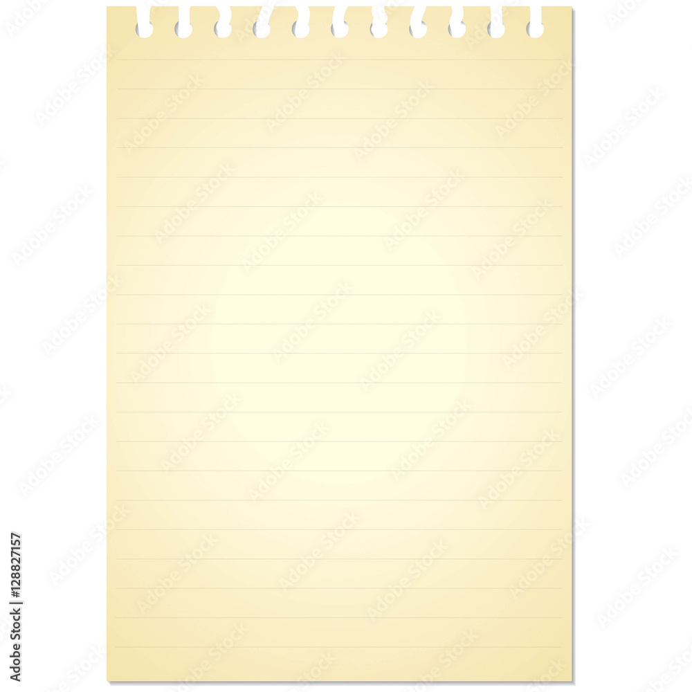 Note book paper isolated on white background Note book paper isolated on white background