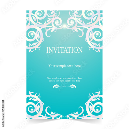 Invitation card  wedding card soft  blue background