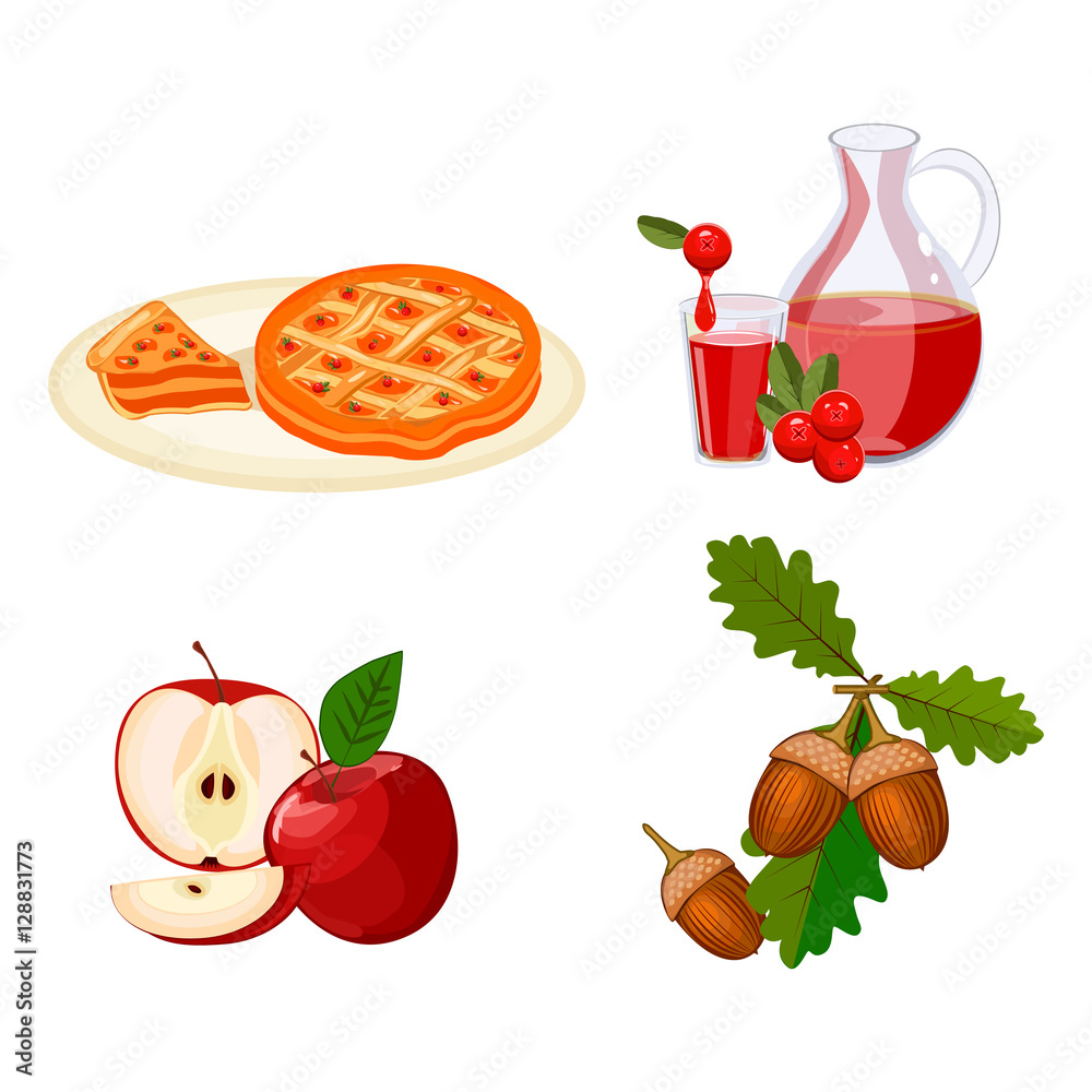 Thanksgiving icons vector set Thanksgiving icons vector set