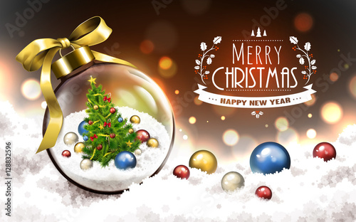 merry christmas glass ball