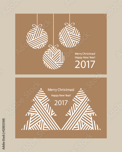 Happy New Year. Merry Christmas. Vector.