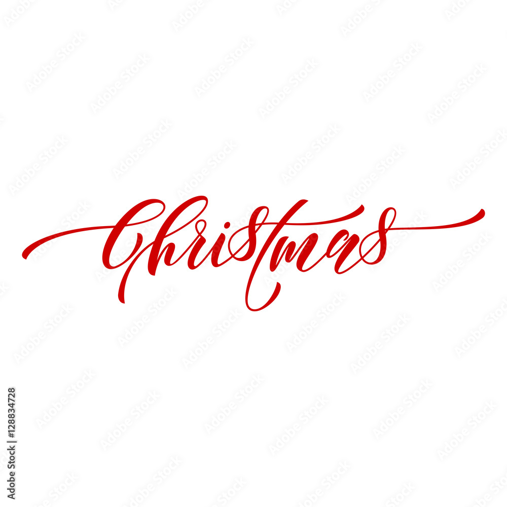 Merry Christmas vector calligraphic style font for banner lettering