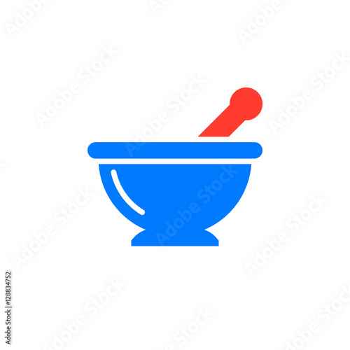Mortar and pestle icon vector, Kitchen pounder solid flat sign, colorful pictogram isolated on white, logo illustration