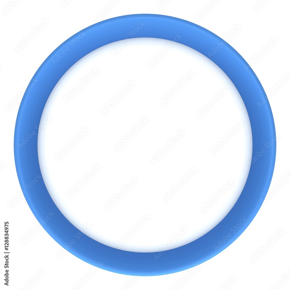 Blue rubber plastic stretch white bracelet. 3d render isolated on white background. Blue rubber plastic stretch white bracelet. 3d render isolated on white background.
