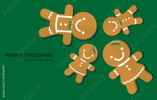 Illustration vector of gingerbread family on Christmas theme.