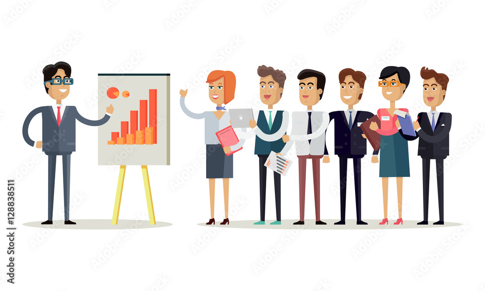 Team Work Concept Illustration in Flat Design. Team Work Concept Illustration in Flat Design.