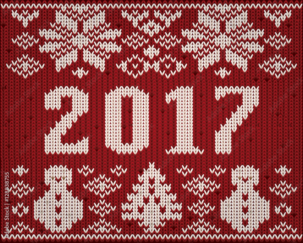 2017 new year knitted background, vector illustration 2017 new year knitted background, vector illustration