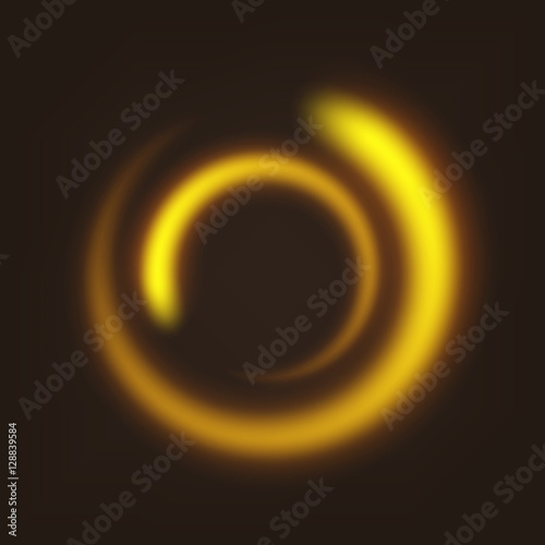 Round gold shiny trail vector illustration