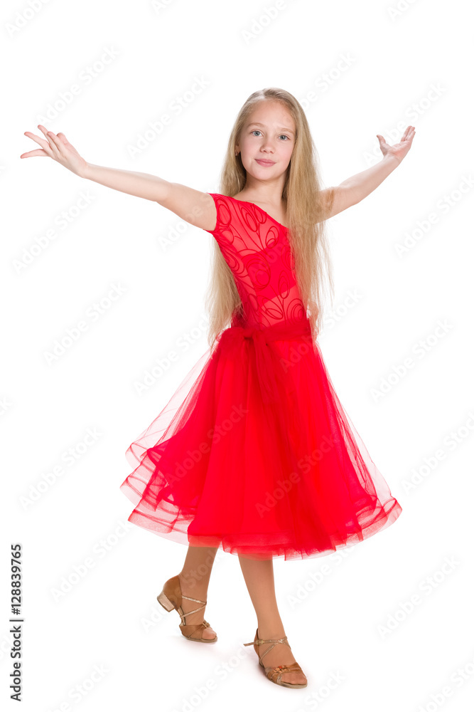 Pretty young girl dances