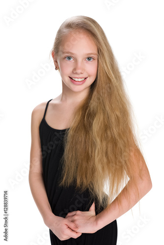 Portrait of a girl with flowing hair
