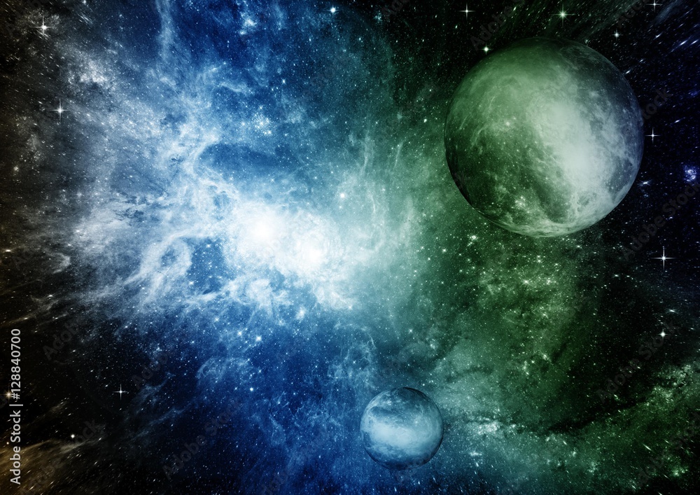 Obraz premium Stars, dust and gas nebula in a far galaxy