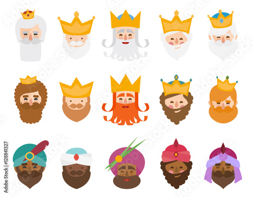 The best pack of The three kings of orient isolated. 15 wisemen.
