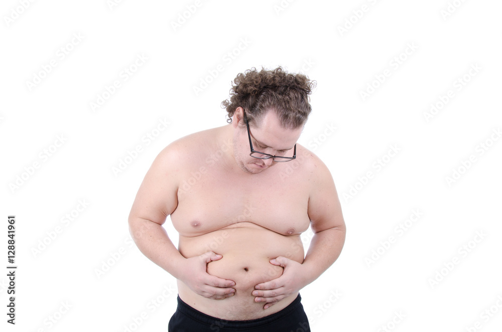 Fat guy on a diet. Healthy lifestyle. Fat guy on a diet. Healthy lifestyle.