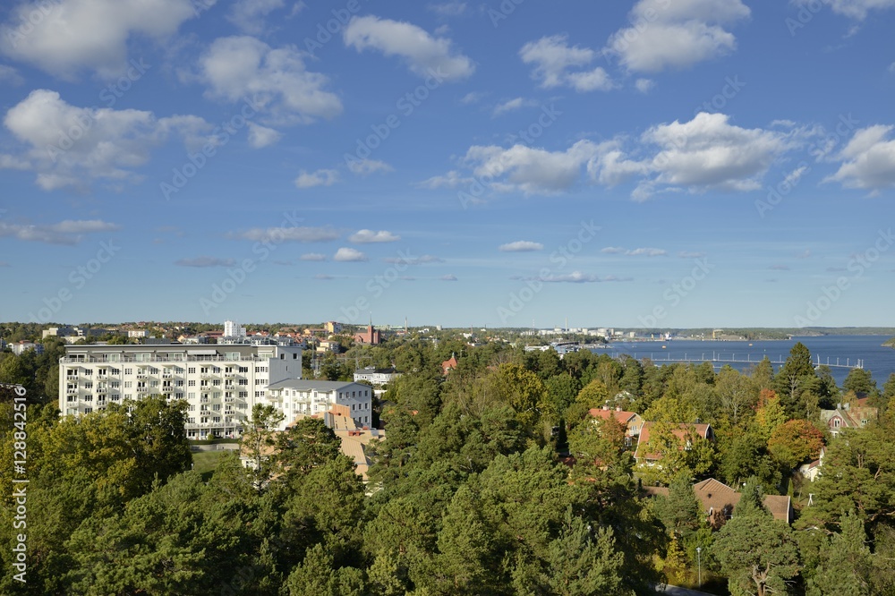 High angle view of a apartment buildning in Nynashamn - Sweden.