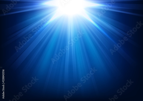 Blue lights shining on darkness background Vector Illustration