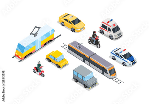 Public Transportation. Traffic Items Collection.