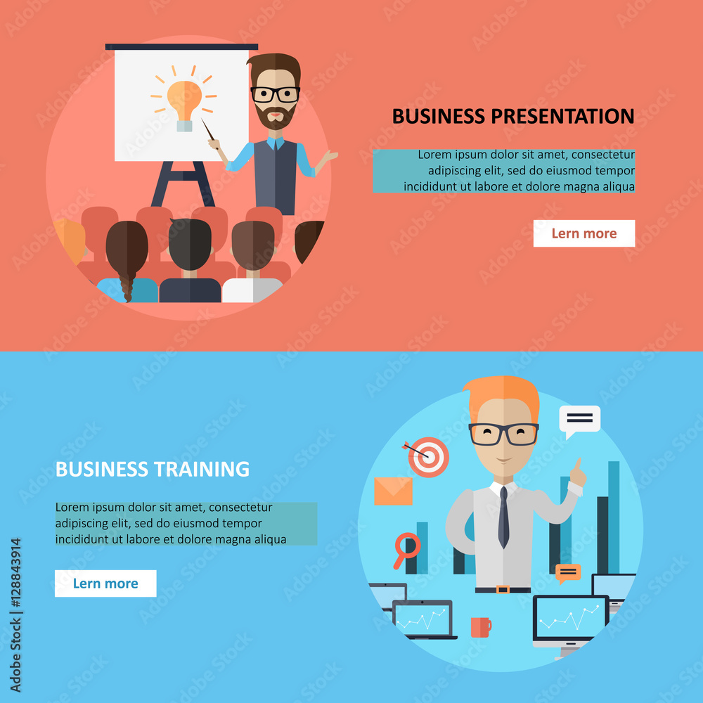 Business Presentation and Training Banner. Business Presentation and Training Banner.