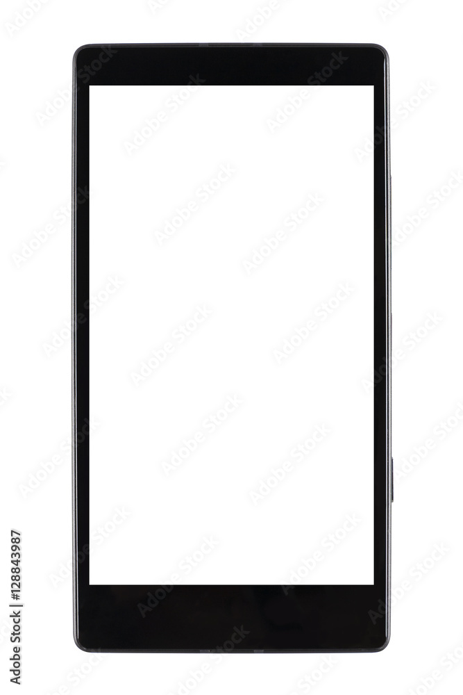 Mobile smart phone with white screen isolated on white backgroun Mobile smart phone with white screen isolated on white backgroun