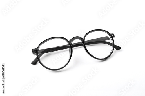Black vintage glasses isolated on a white background